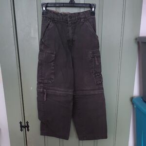 Boy's Zip Off Cargo Pants - Dark Gray